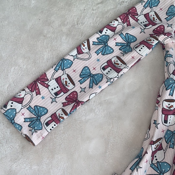 NWT Cheeky Plum Cup of Cheer Elara Knit Dress Snowmen 4T (mislabeled tag) - Picture 9 of 16